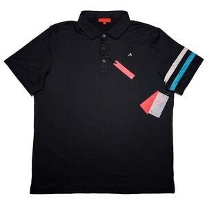 REDVANLY Performance Polo Shirt Golf Heyward Black Blue XL ~ New‎